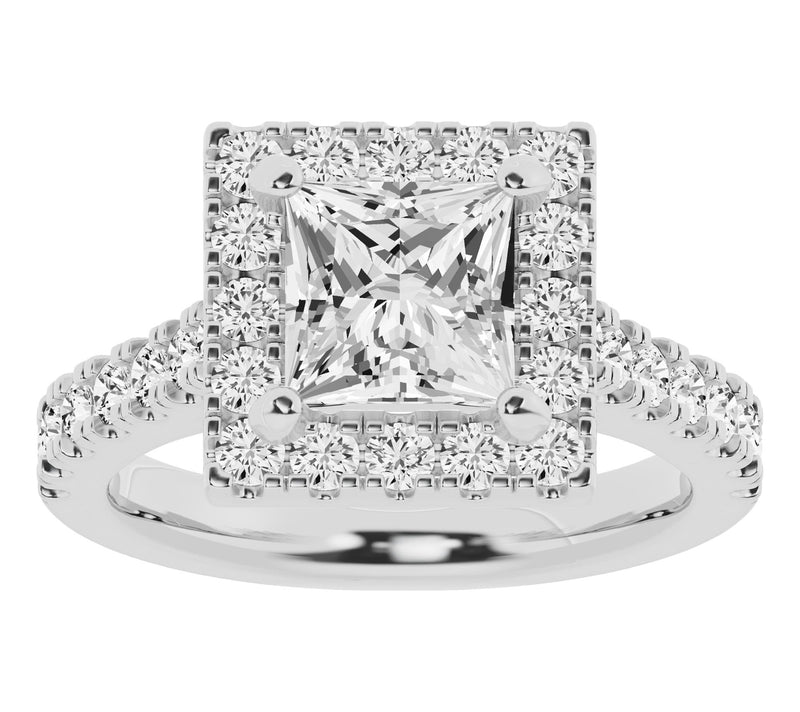 Fire Light 3.00 cttw Lab Grown Diamond Halo Ring, 14K Gold — Main view