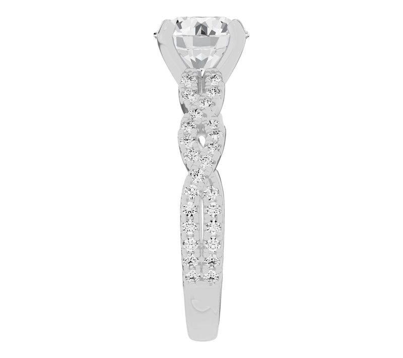 Fire Light 2.50 cttw Round Cut Lab Grown Diamond Ring, 14K — View 3