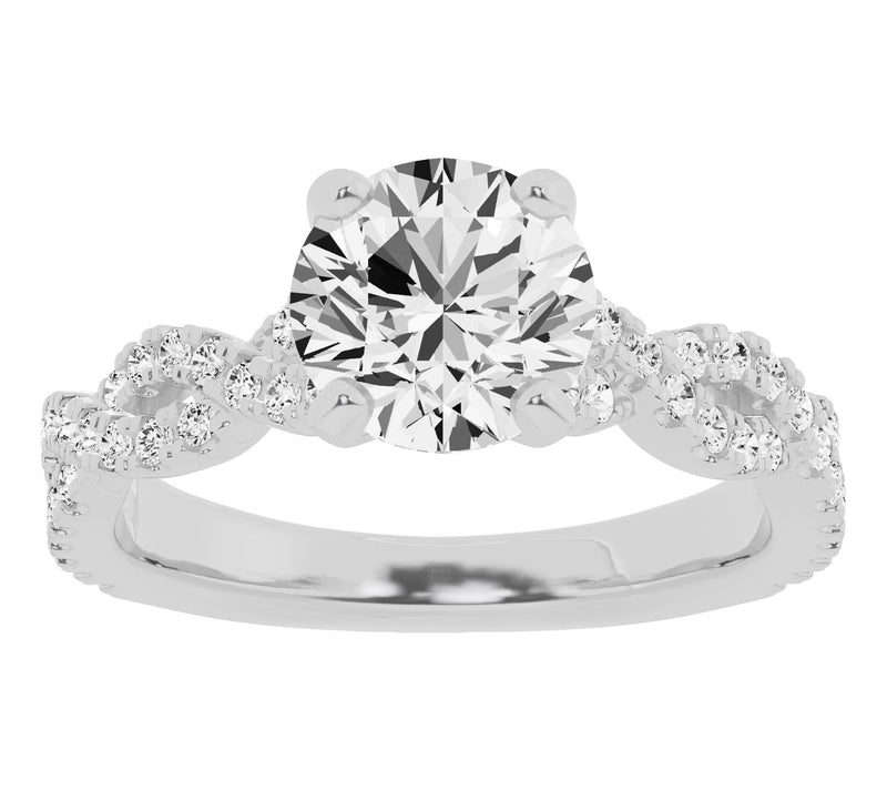 Fire Light 2.50 cttw Round Cut Lab Grown Diamond Ring, 14K — Main view