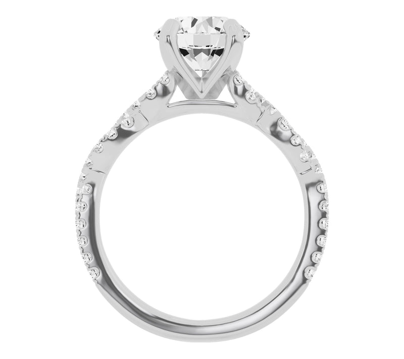 Fire Light 2.50 cttw Round Cut Lab Grown Diamond Ring, 14K — View 2