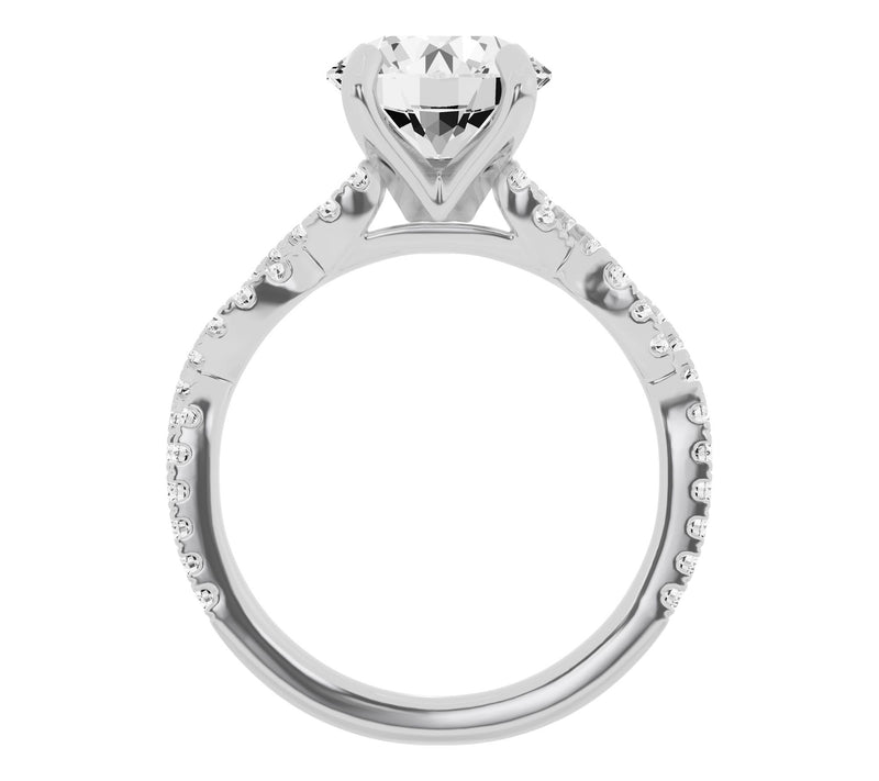 Fire Light 3.00 cttw Round Cut Lab Grown Diamond Ring, 14K — View 2
