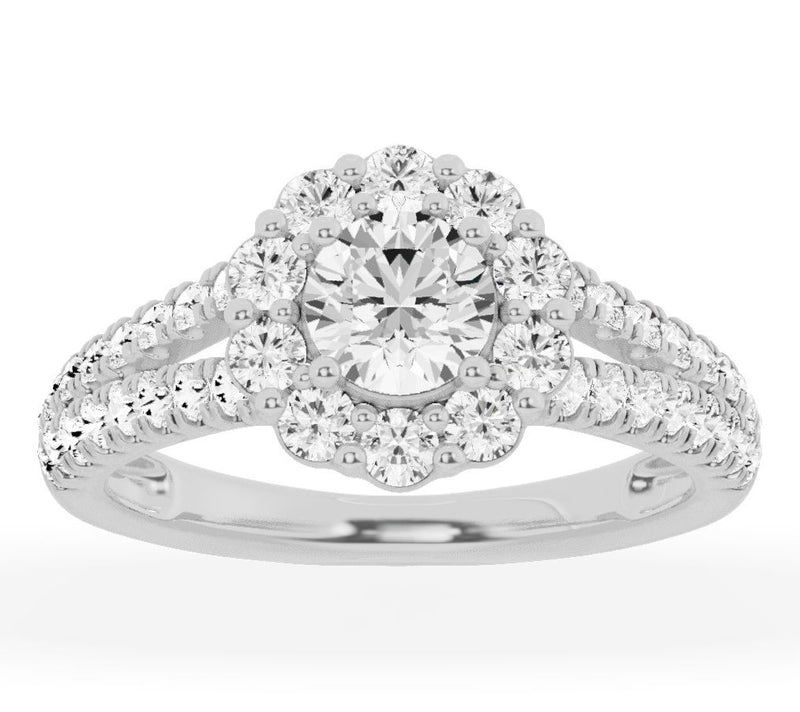 Fire Light 1.50 cttw Lab Grown Diamond Split Band Ring, 14K — Main view