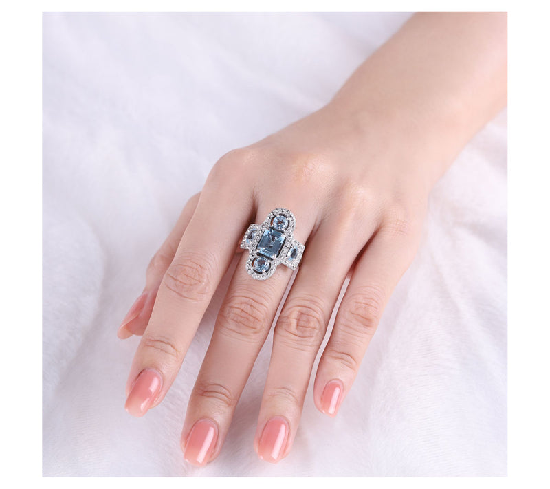 Dallas Prince Chrome Marcasite & Gemstone Ring,Sterling — View 7