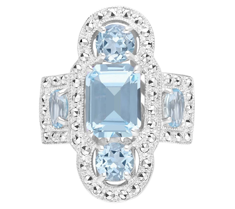 Dallas Prince Chrome Marcasite & Gemstone Ring,Sterling — View 11