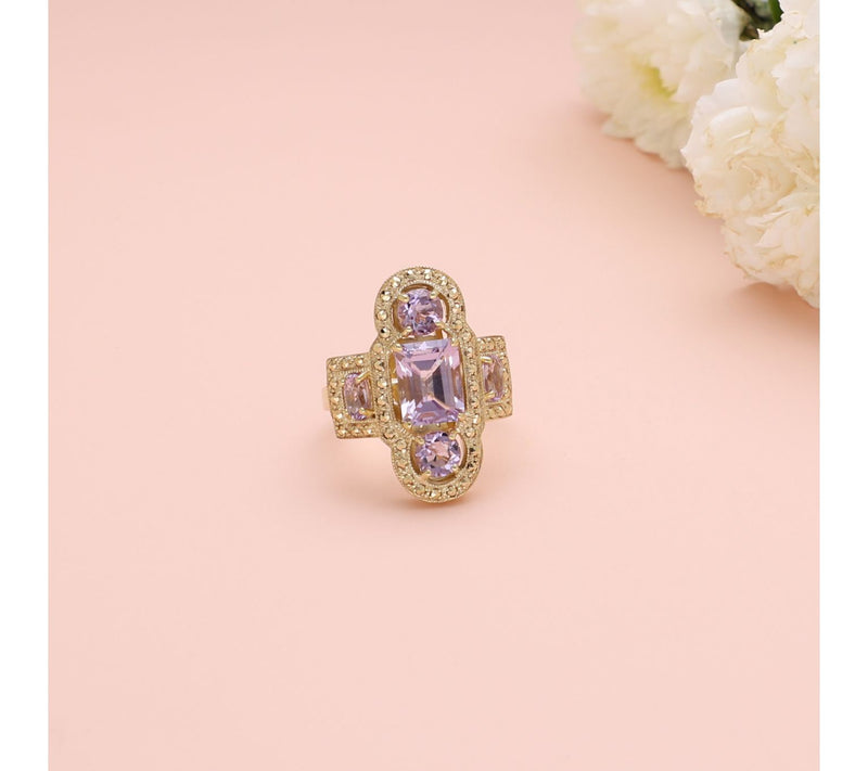 Dallas Prince Chrome Marcasite & Gemstone Ring,14K Clad — View 4
