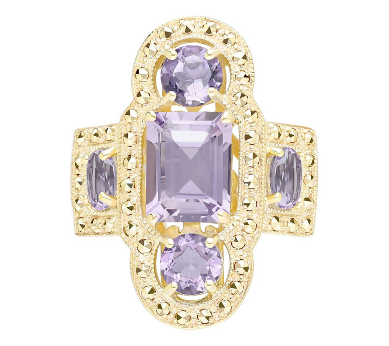 Dallas Prince Chrome Marcasite & Gemstone Ring,14K Clad — View 8