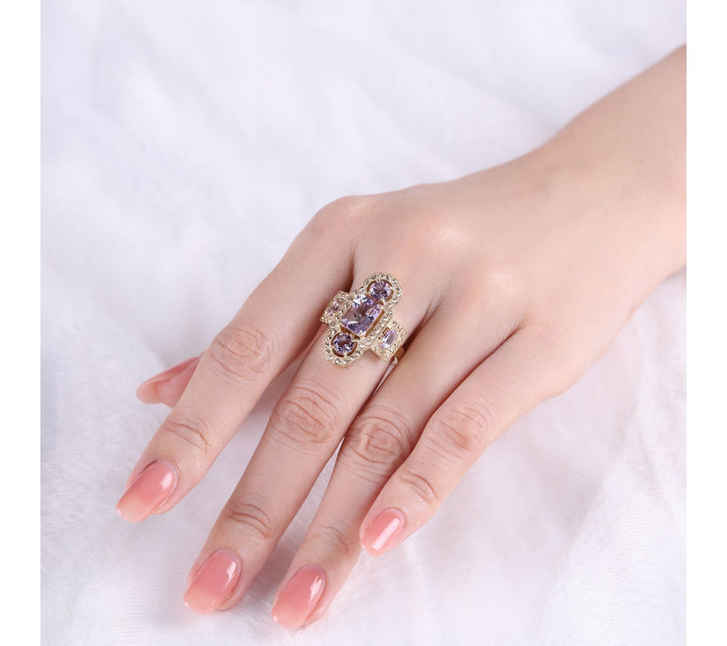 Dallas Prince Chrome Marcasite & Gemstone Ring,14K Clad — View 5