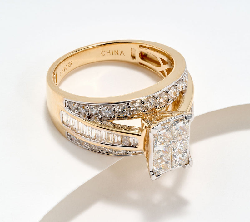 Fire Light Lab Grown Diamond 2 cttw Mixed Cut Ring, 14K — Main view