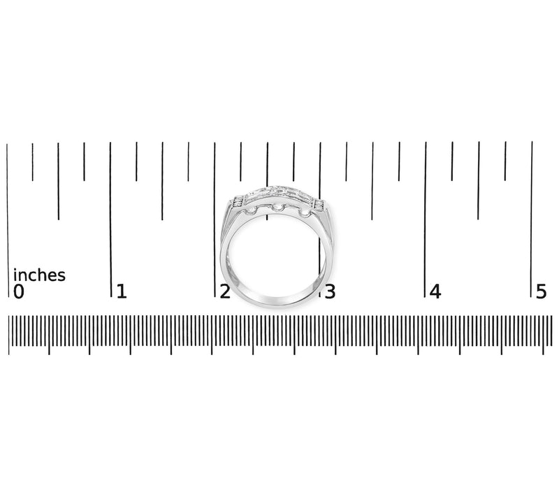 Haus of Brilliance Men's 0.25 cttw Diamond BandRing, Sterling — View 7