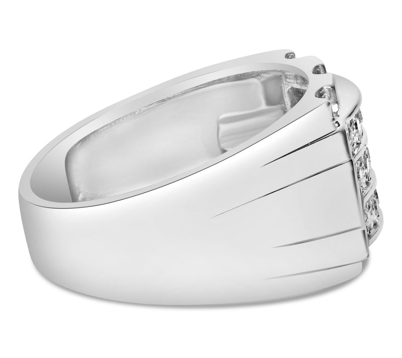 Haus of Brilliance Men's 0.25 cttw Diamond BandRing, Sterling — View 2
