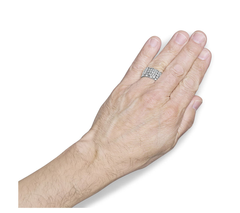 Haus of Brilliance Men's 0.25 cttw Diamond BandRing, Sterling — View 6