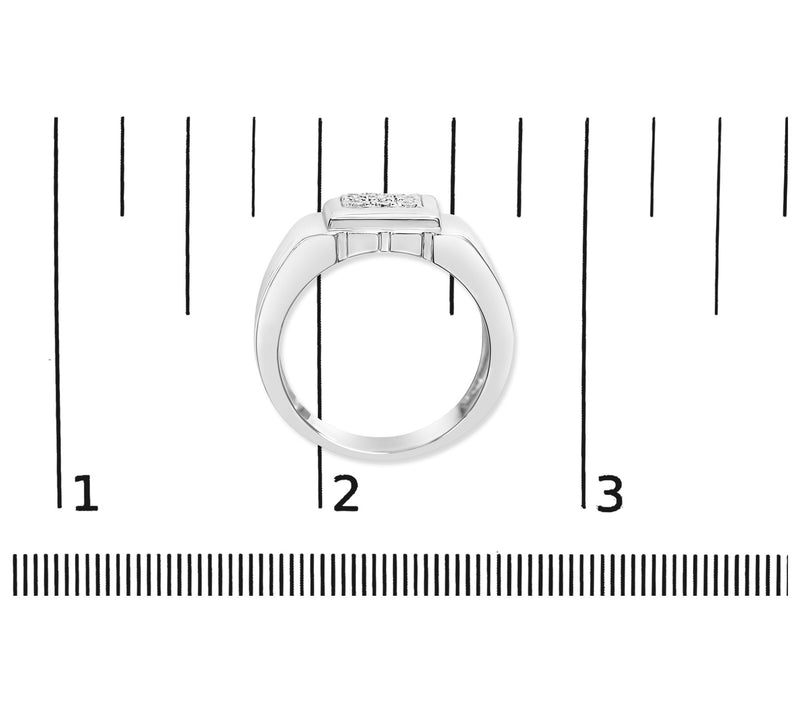 Haus of Brilliance Men's Diamond Accent Fashion  Ring, Sterlin — View 7