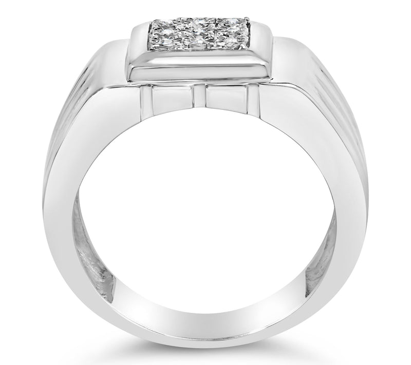Haus of Brilliance Men's Diamond Accent Fashion  Ring, Sterlin — View 5