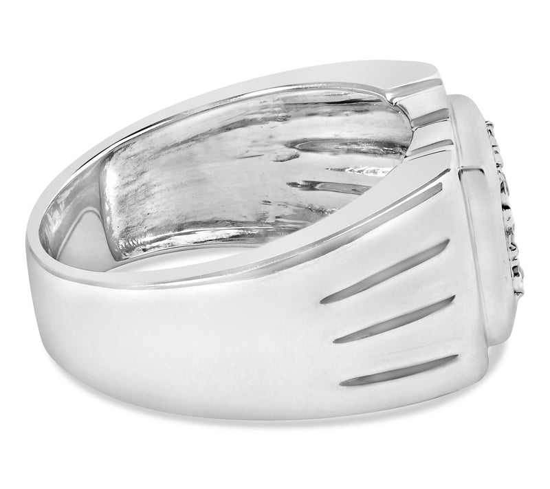 Haus of Brilliance Men's Diamond Accent Fashion  Ring, Sterlin — View 2