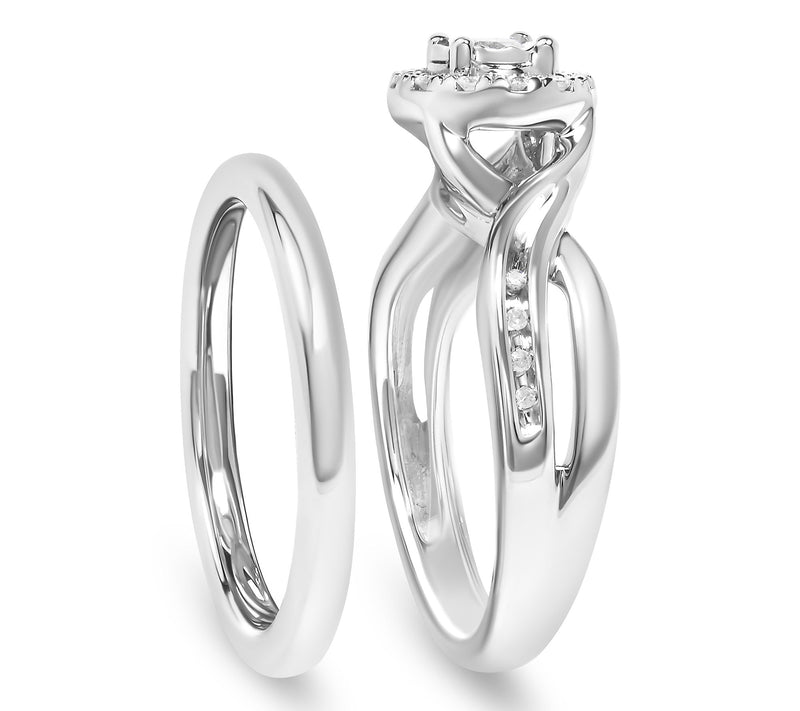 Haus of Brilliance Diamond Accent Bridal Ring Set, Sterling — View 8