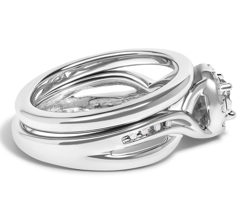 Haus of Brilliance Diamond Accent Bridal Ring Set, Sterling — View 4