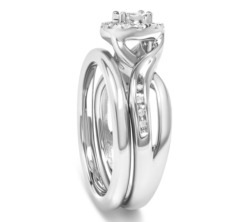 Haus of Brilliance Diamond Accent Bridal Ring Set, Sterling — View 6
