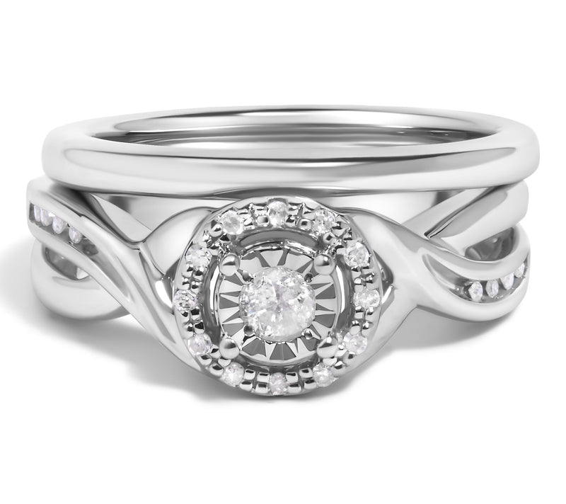 Haus of Brilliance Diamond Accent Bridal Ring Set, Sterling — Main view
