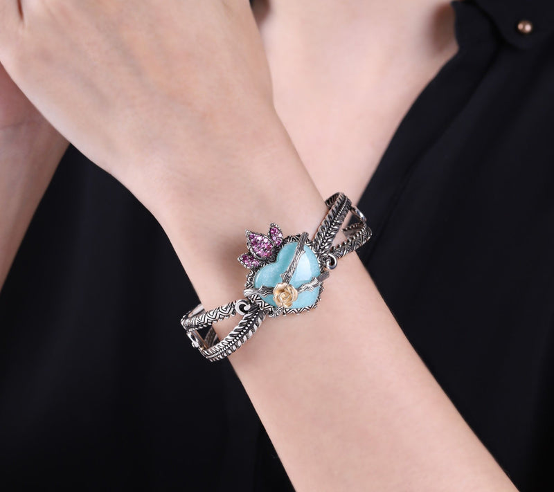 Barbara Bixby Sterling Silver & 18K Gold HeartCuff Bracelet — View 4