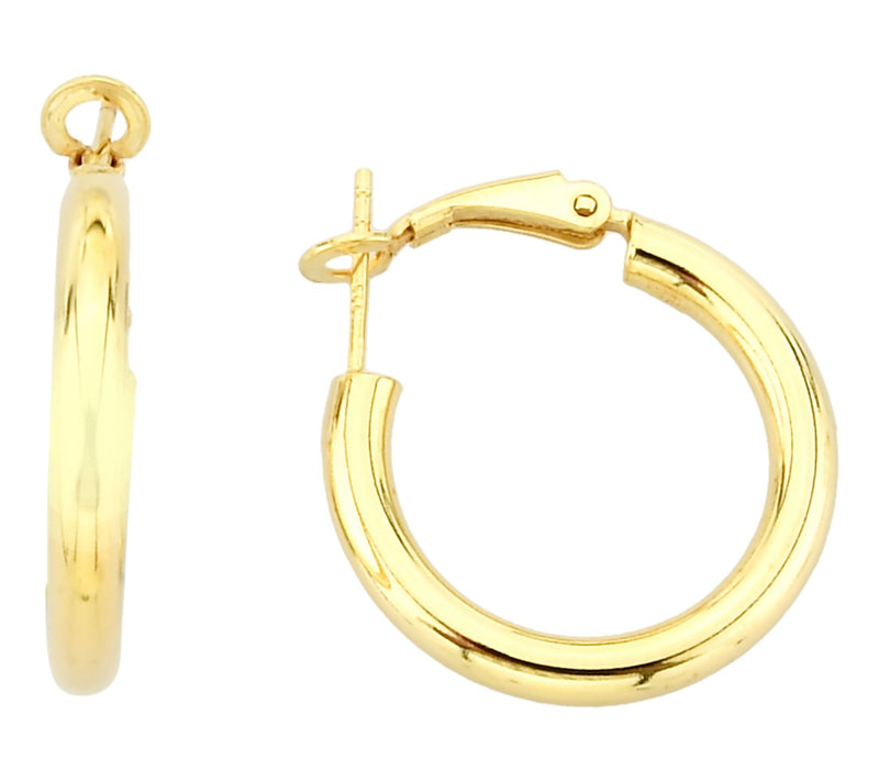 Silver Style 1" Polished Hoop Earrings, Sterl ing — View 5