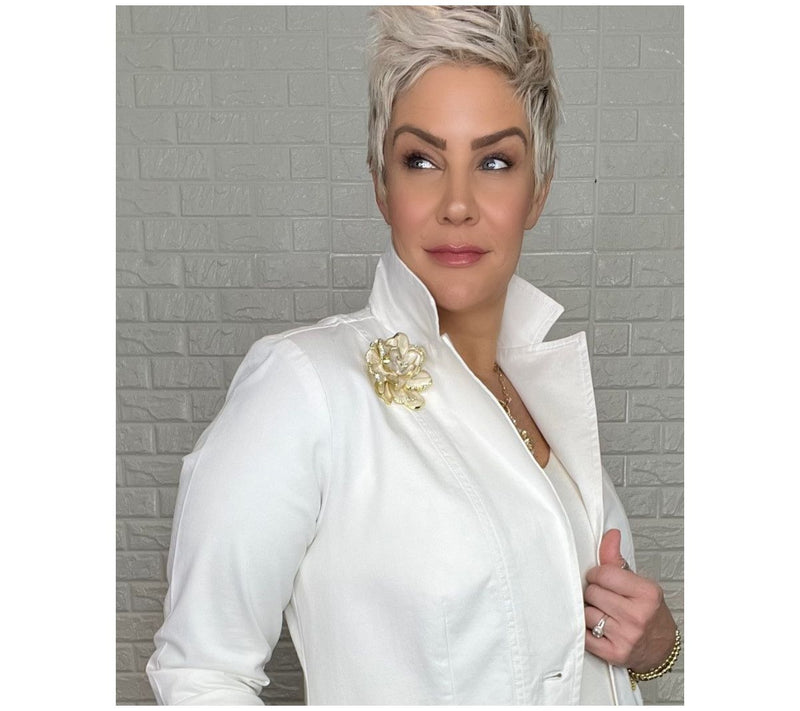 Joan Rivers Blooming Gardenia Flower Pin — View 3