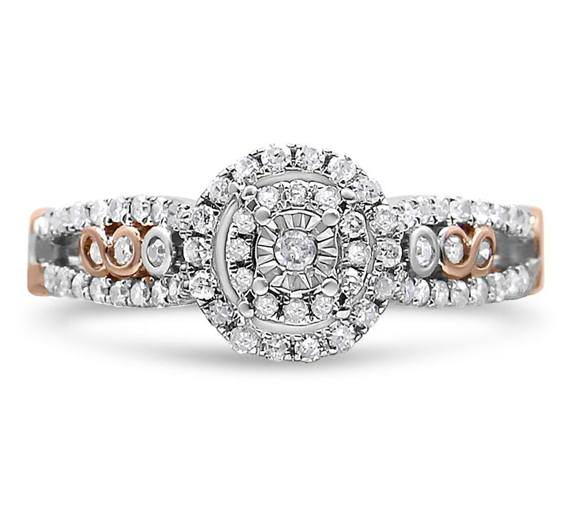 Haus of Brilliance 0.45 cttw Diamond Two-Tone Ring, Sterling — View 7