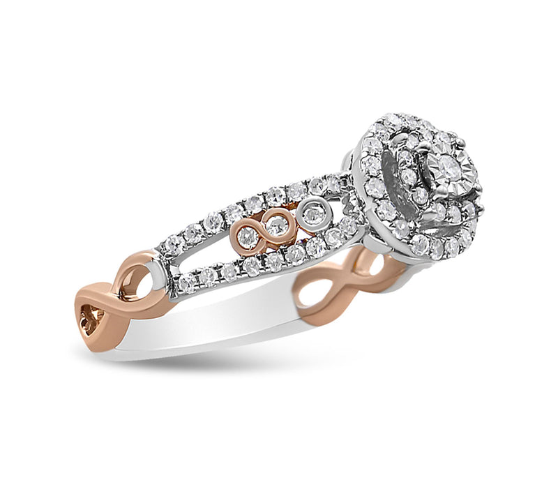 Haus of Brilliance 0.45 cttw Diamond Two-Tone Ring, Sterling — View 2