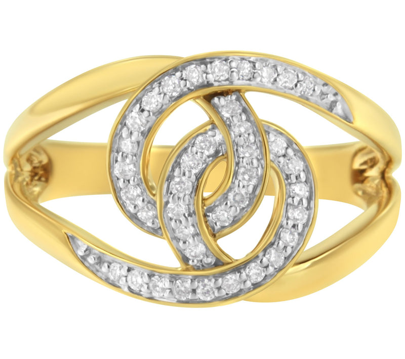 Haus of Brilliance 0.25 cttw Diamond Ring, 14KGold Plated — View 3