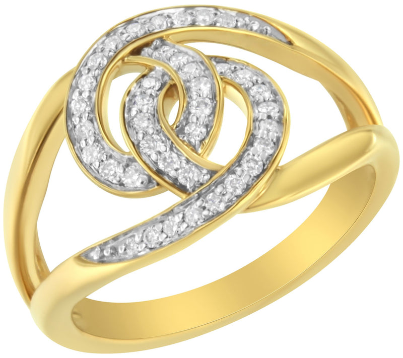 Haus of Brilliance 0.25 cttw Diamond Ring, 14KGold Plated — Main view