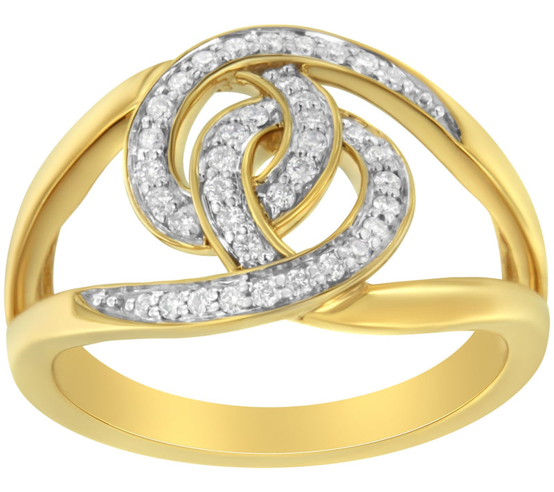 Haus of Brilliance 0.25 cttw Diamond Ring, 14KGold Plated — View 2
