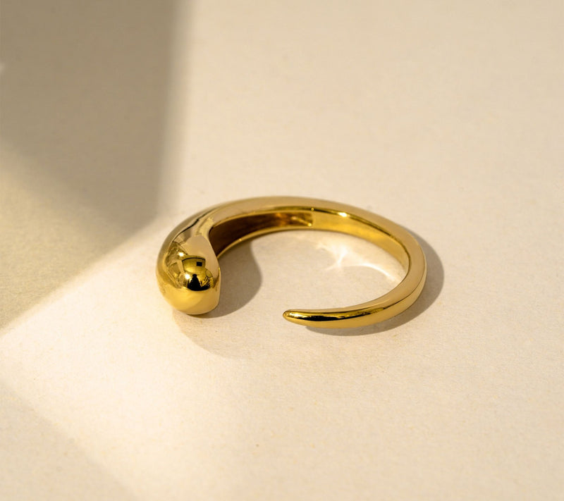 14K Gold Plated Sculptural Open Ring — View 2