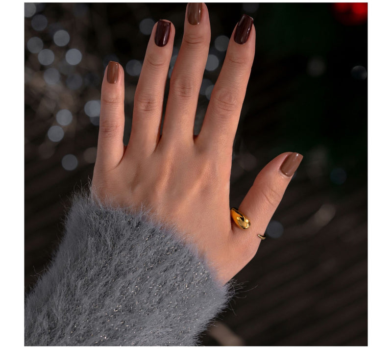14K Gold Plated Sculptural Open Ring — View 3