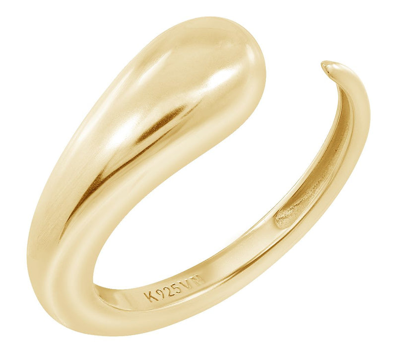 14K Gold Plated Sculptural Open Ring — Main view