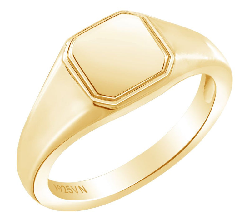 14K Gold Plated Square Signet Ring — Main view