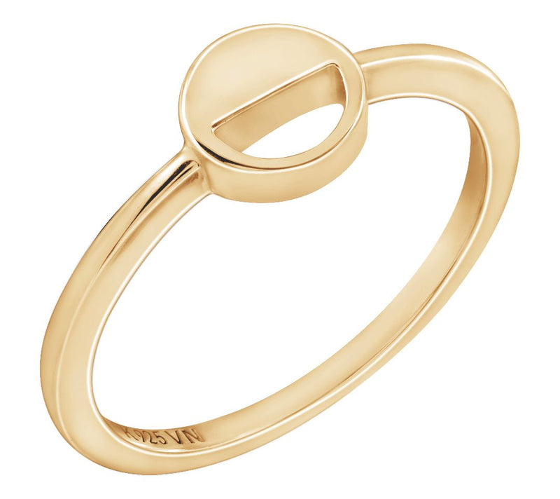 14K Gold Plated Semi Circle Signet Ring — Main view