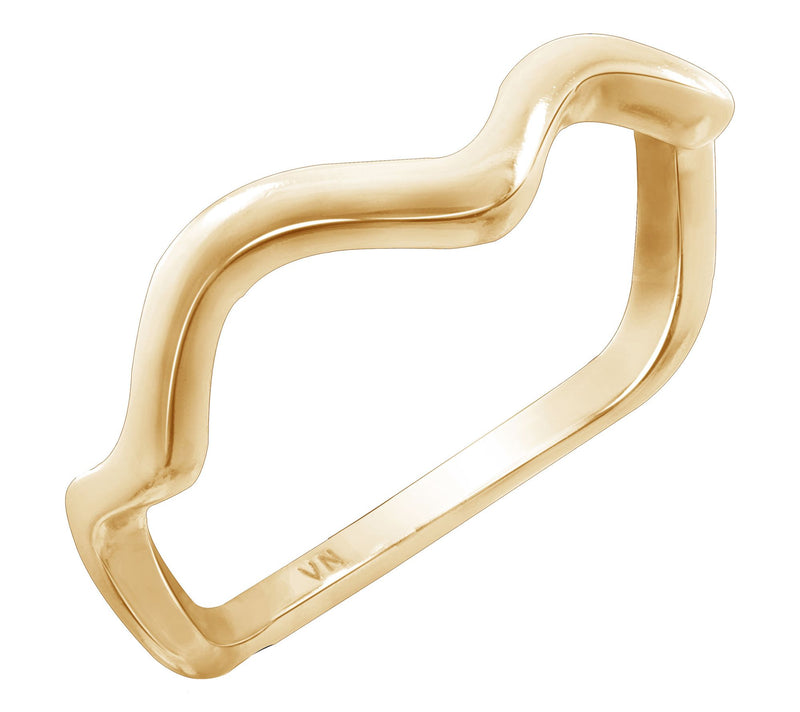 14K Gold Plated Wavy Band Ring — Main view