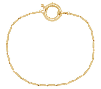 14K Gold Plated Tube Bar Chain Bracelet