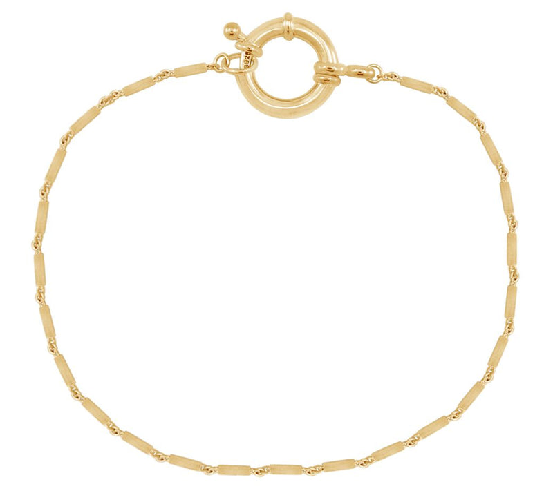 14K Gold Plated Tube Bar Chain Bracelet — Main view