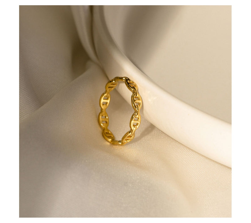 14K Gold Plated Marine Link Band Ring — View 3
