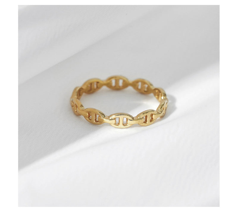 14K Gold Plated Marine Link Band Ring — View 6