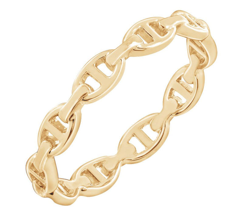 14K Gold Plated Marine Link Band Ring — Main view