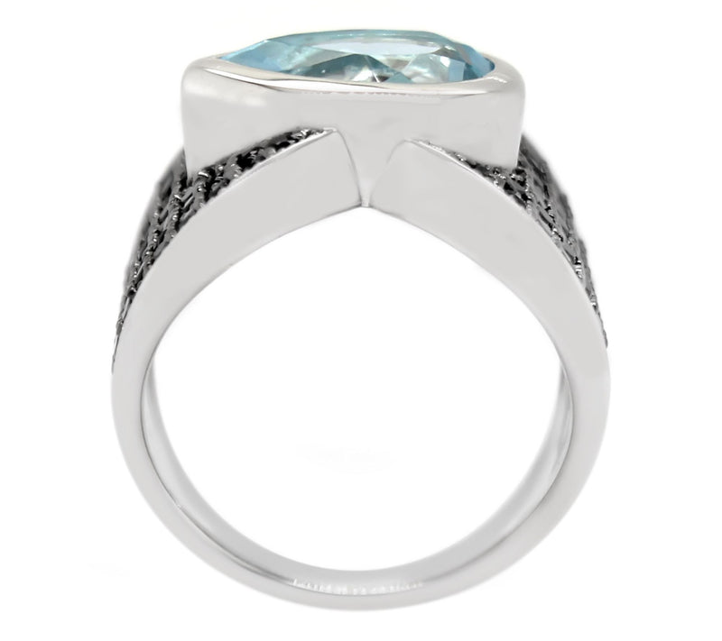 Affinity Gems Blue Topaz & Black Spinel Ring, Sterling Silver — View 5