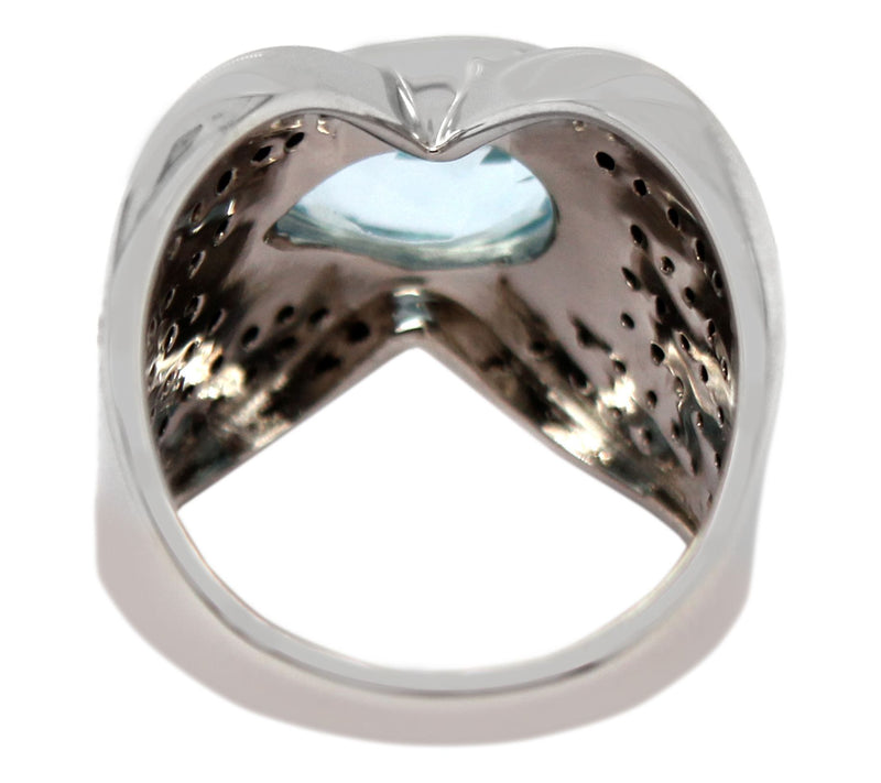Affinity Gems Blue Topaz & Black Spinel Ring, Sterling Silver — View 4