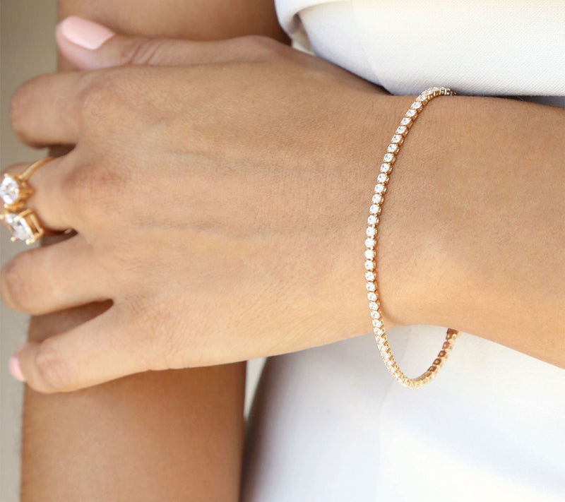 Ettika Minimalist Cubic Zirconia Tennis Bracelet — View 2