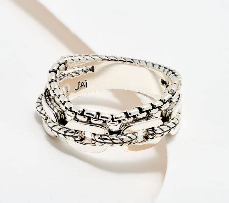 JAI Sterling Silver Loose Box Chain & Link Ring Link Ring — Main view