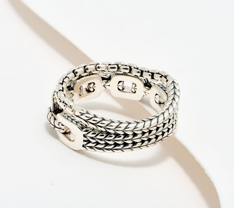 JAI Sterling Silver Loose Box Chain & Link Ring Link Ring — View 2