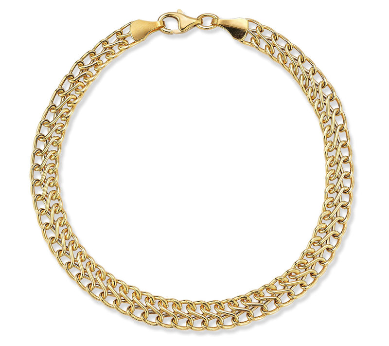 Italian Gold Bold Link Mesh Bracelet, 14K — View 6