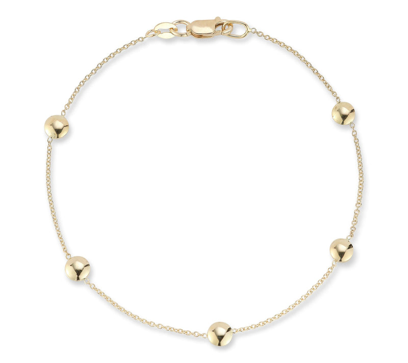 Italian Gold Button Station Bracelet, 14K — Main view