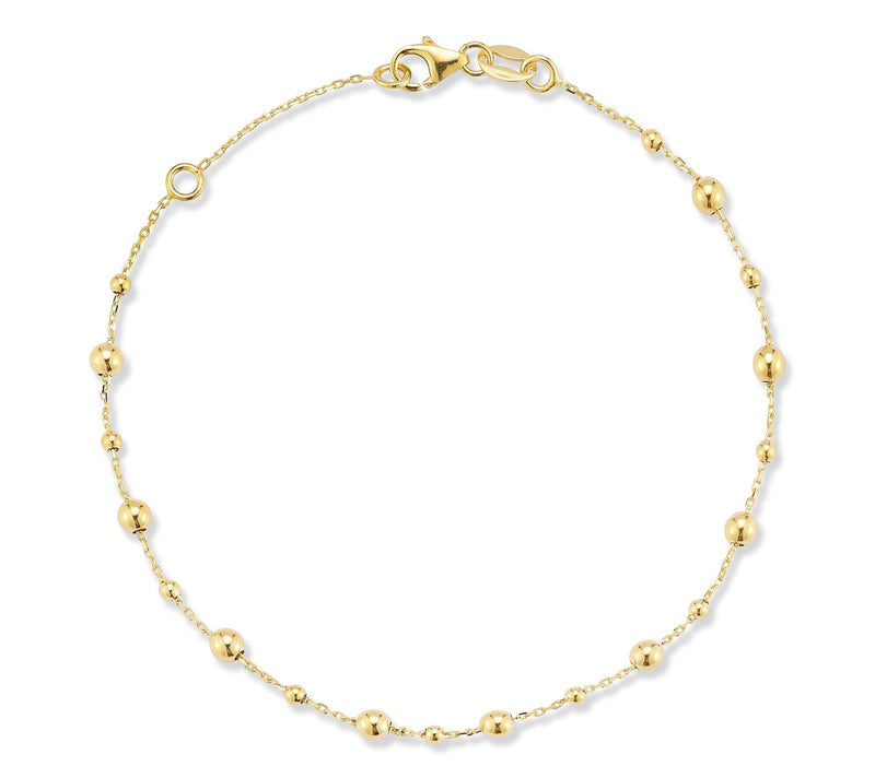 Italian Gold Ball Station Bracelet, 14K — View 6