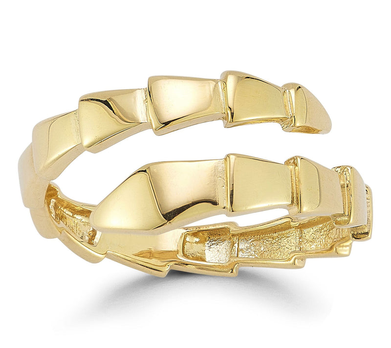 Italian Gold Tiled Snake Wrap Ring, 14K — View 7